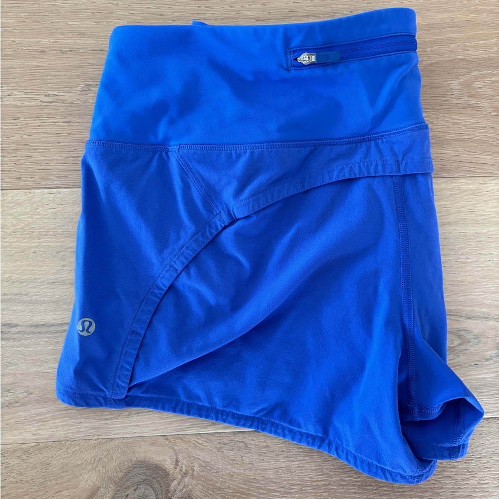 Lemon Women’s Electric Blue Athletic shorts with Zip Pocket